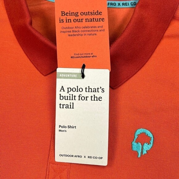 NEW Outdoor Afro x REI CO-OP Short Sleeve Polo Shirt Papaya XL - Picture 8 of 14